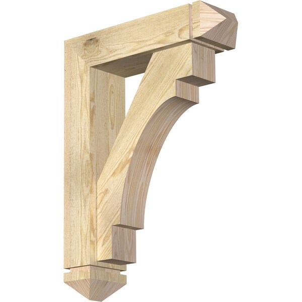 Ekena Millwork Merced Arts and Crafts Rough Sawn Bracket w/ Offset Brace, Douglas Fir, 6"W x 22"D x 30"H BKT0604X22X30MRC03RDF - main